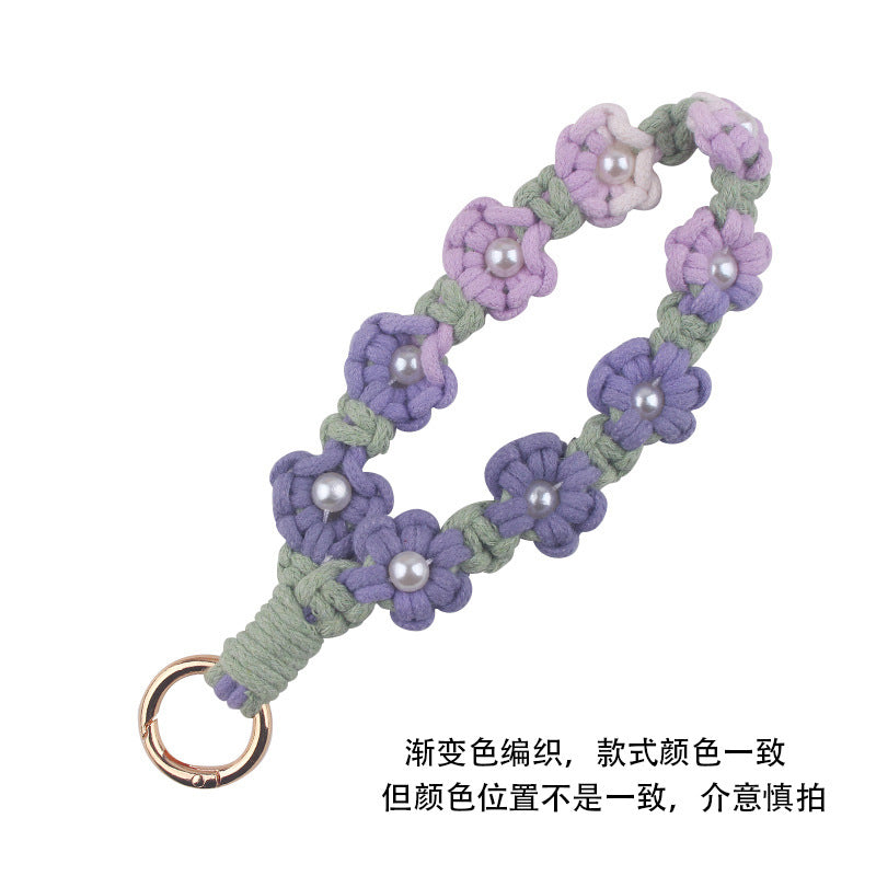 Wholesale pure hand-woven gradient daisy key chain